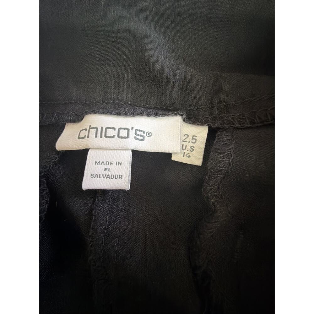 Chico's 2.5 Pants Women's 14 L Black Cropped Classic Retro capri quiet luxury - Picture 8 of 11